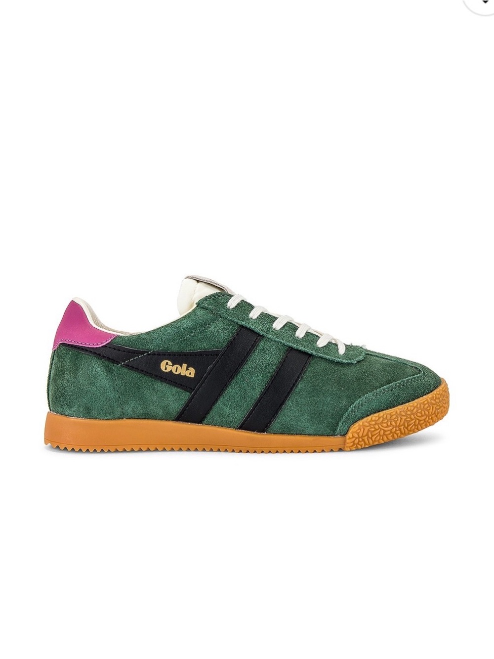 Gola Elan Sneaker in Evergreen, Black & Fuschia